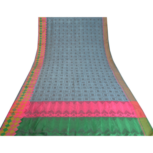 Санскритские винтажные разноцветные сари 100% чистый шелк тканый премиальный сари устойчивая ткань