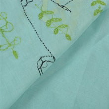 Load image into Gallery viewer, Sanskriti Vintage Sky Blue Sarees Cotton Handmade Kantha Animal Sari Fabric
