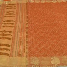 Load image into Gallery viewer, Sanskriti Vintage Saffron Sarees Blend Cotton Hand-Block Print Woven Sari Fabric
