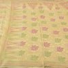 Sanskriti Vintage Ivory Indian Sarees 100% Pure Silk Woven Sari Craft Sustainable Fabric