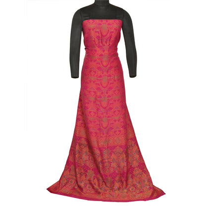 Sanskriti Vintage Pink Sarees 100% Pure Silk Woven Premium Sari Craft Sustainable Fabric