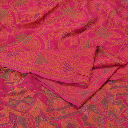 Sanskriti Vintage Pink Sarees 100% Pure Silk Woven Premium Sari Craft Sustainable Fabric
