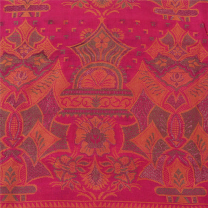Sanskriti Vintage Pink Sarees 100% Pure Silk Woven Premium Sari Craft Sustainable Fabric