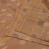 Sanskriti Vintage Brown Indian Sarees 100% Pure Silk Woven Sari Craft Sustainable Fabric