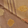 Sanskriti Vintage Brown Indian Sarees 100% Pure Silk Woven Sari Craft Sustainable Fabric
