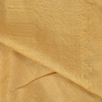 Sanskriti Vintage Peach Indian Sarees Pure Silk Embroidered Sari Craft Sustainable Fabric