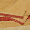 Sanskriti Vintage Peach Indian Sarees Pure Silk Embroidered Sari Craft Sustainable Fabric
