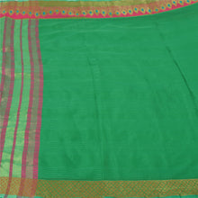 Load image into Gallery viewer, Sanskriti Vintage Green Indian Sarees Art Silk Woven Premium Sari Craft Fabric
