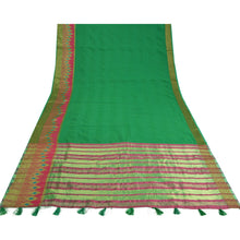 Load image into Gallery viewer, Sanskriti Vintage Green Indian Sarees Art Silk Woven Premium Sari Craft Fabric
