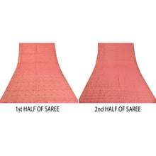 Load image into Gallery viewer, Sanskriti Vintage Pink Sarees Pure Silk Hand Beaded Woven Premium Sari Fabric
