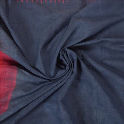 Sanskriti Vintage Blue/Pink Indian Sarees Pure Cotton Woven Zari Sari Sustainable Fabric