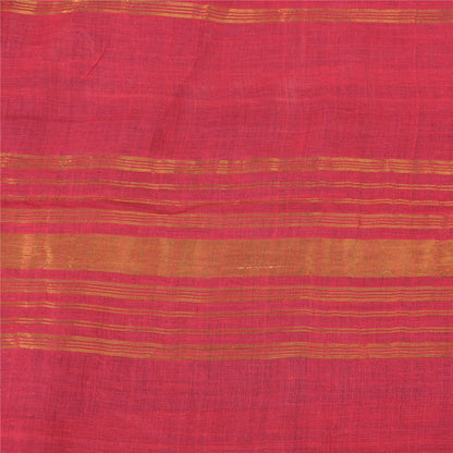 Sanskriti Vintage Blue/Pink Indian Sarees Pure Cotton Woven Zari Sari Sustainable Fabric