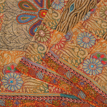 Load image into Gallery viewer, Sanskriti Vintage Multicolor Sarees Pure Crepe Silk Hand Beaded Sari Fabric
