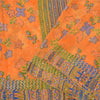 Sanskriti Vintage Orange Bollywood Sarees Pure Georgette Hand Beaded Sari Sustainable Fabric