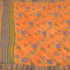 Sanskriti Vintage Orange Bollywood Sarees Pure Georgette Hand Beaded Sari Sustainable Fabric