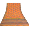 Sanskriti Vintage Orange Bollywood Sarees Pure Georgette Hand Beaded Sari Sustainable Fabric