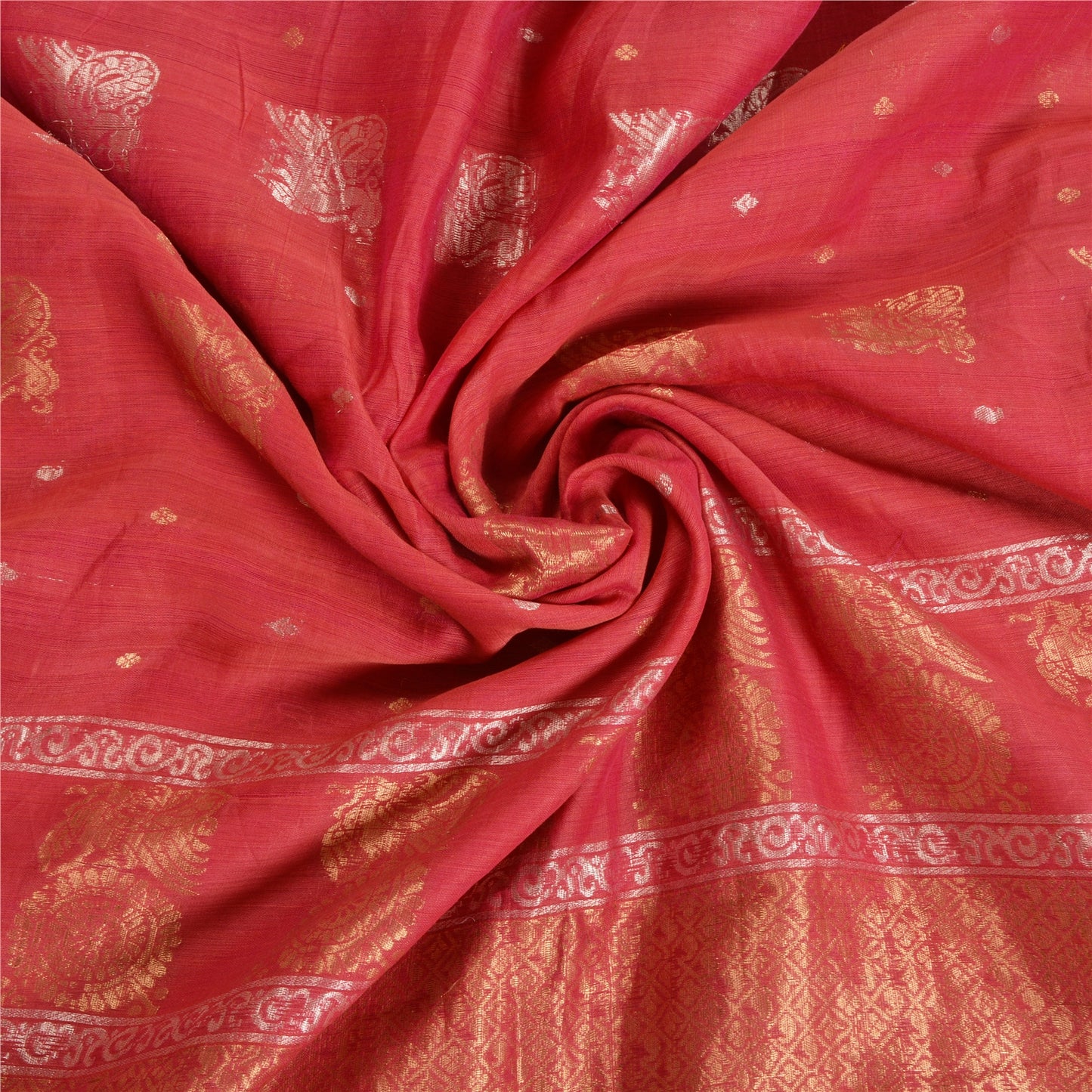 Sanskriti Vintage Dark Red/Purple Sarees Cotton Silk Woven Premium Sari Sustainable Fabric