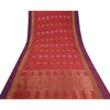 Sanskriti Vintage Dark Red/Purple Sarees Cotton Silk Woven Premium Sari Sustainable Fabric