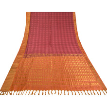 Load image into Gallery viewer, Sanskriti Vintage Saffron/Pink Sarees Pure Silk Woven Premium Sari Craft Fabric
