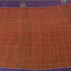 Sanskriti Vintage Brown/Purple Sarees Pure Cotton Hand-Woven Sari Craft Sustainable Fabric