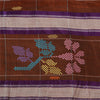 Sanskriti Vintage Brown/Purple Sarees Pure Cotton Hand-Woven Sari Craft Sustainable Fabric