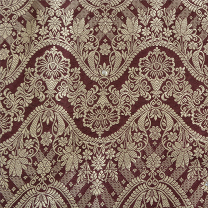 Sanskriti Vintage Purple Sarees Pure Silk Hand Beaded Woven Sari Craft Sustainable Fabric