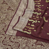 Sanskriti Vintage Purple Sarees Pure Silk Hand Beaded Woven Sari Craft Sustainable Fabric