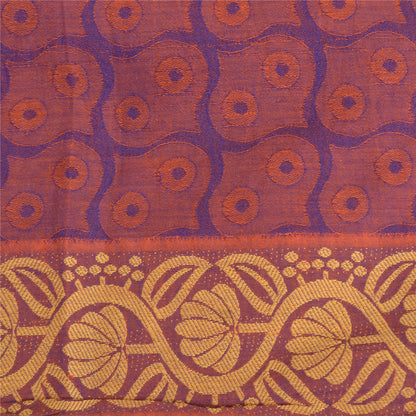 Санскритские винтажные фиолетовые сари 100% чистый хлопок тканый премиальный сари ремесло устойчивая ткань