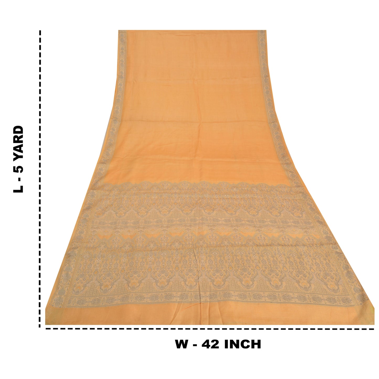 Sanskriti Vintage Blue Indian Sarees 100% Pure Silk Woven Sari 5 YD Craft Sustainable Fabric