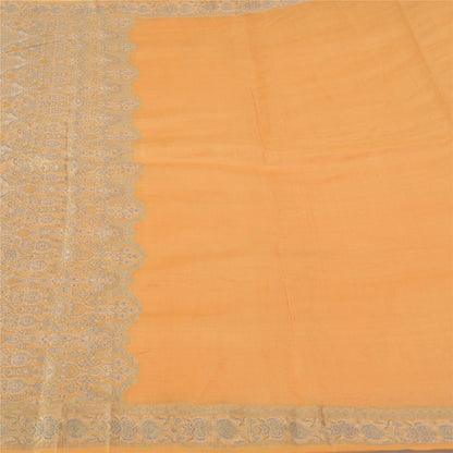 Sanskriti Vintage Blue Indian Sarees 100% Pure Silk Woven Sari 5 YD Craft Sustainable Fabric