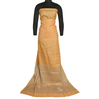 Sanskriti Vintage Blue Indian Sarees 100% Pure Silk Woven Sari 5 YD Craft Sustainable Fabric