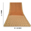 Sanskriti Vintage Peach Indian Sarees 100% Pure Silk Woven Sari Craft Sustainable Fabric