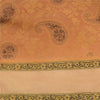 Sanskriti Vintage Peach Indian Sarees 100% Pure Silk Woven Sari Craft Sustainable Fabric