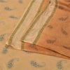 Sanskriti Vintage Peach Indian Sarees 100% Pure Silk Woven Sari Craft Sustainable Fabric