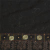 Sanskriti Vintage Black Sarees Pure Georgette Silk Embroidered Sari Sustainable Fabric