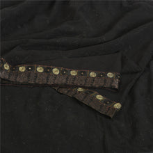 Load image into Gallery viewer, Sanskriti Vintage Black Sarees Pure Georgette Silk Embroidered Sari Fabric
