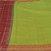 Sanskriti Vintage Green Sarees Cotton Silk Woven Brocade/Banarasi Sari Sustainable Fabric
