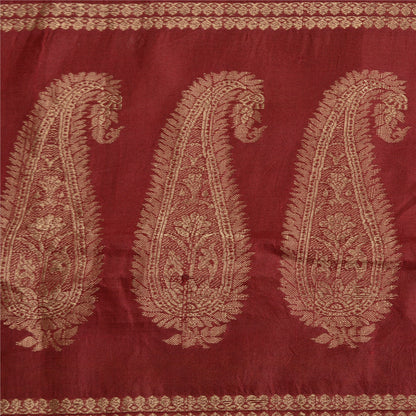 Sanskriti Vintage Green Sarees Cotton Silk Woven Brocade/Banarasi Sari Sustainable Fabric