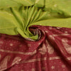 Sanskriti Vintage Green Sarees Cotton Silk Woven Brocade/Banarasi Sari Sustainable Fabric