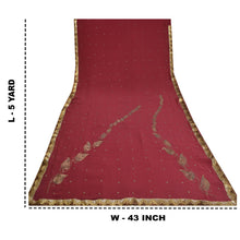 Load image into Gallery viewer, Sanskriti Vintage Dark Red Sarees Pure Georgette Silk Embroidered Sari Fabric
