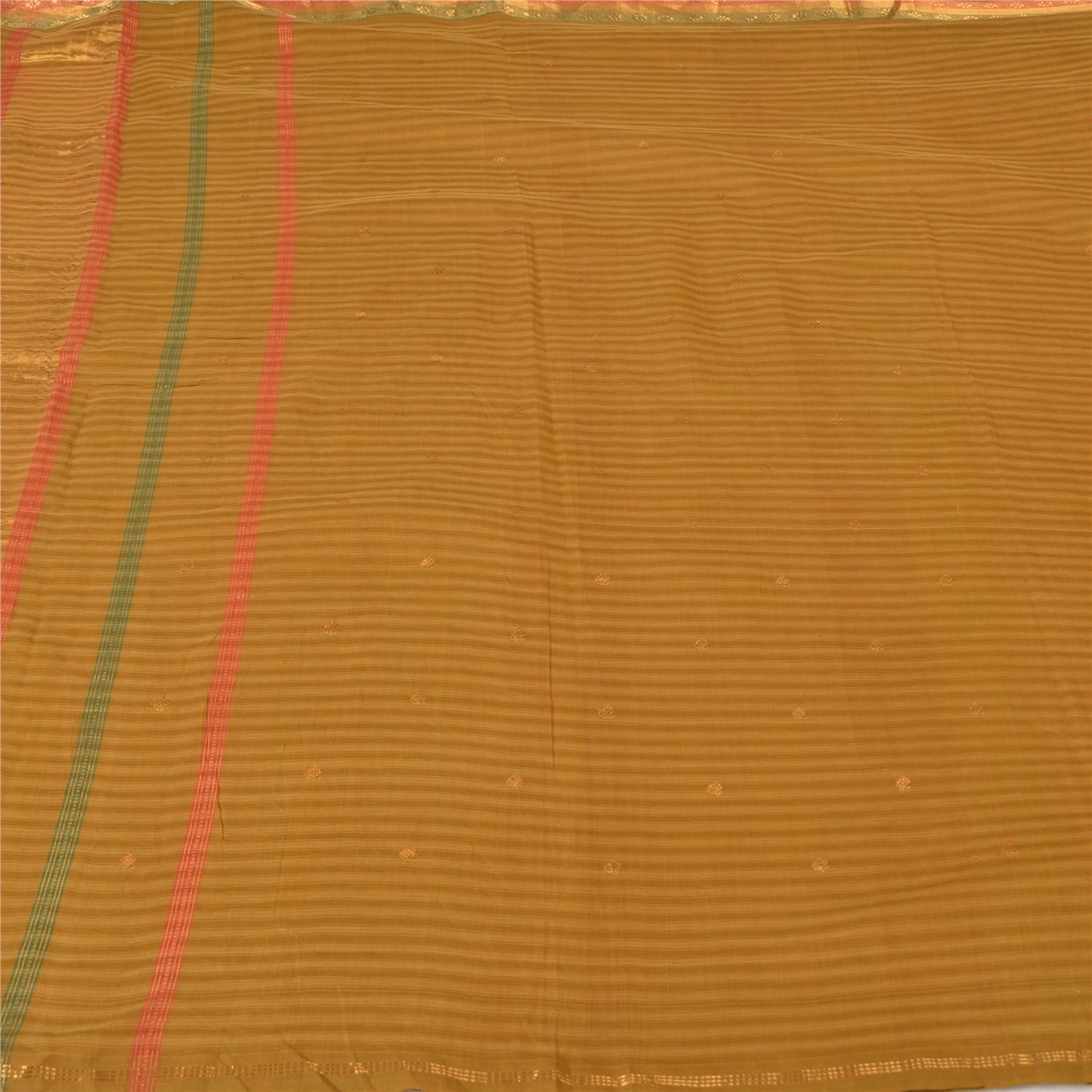 Sanskriti Vintage Mustard Indian Sarees Pure Cotton Woven Zari Sari Craft Sustainable Fabric