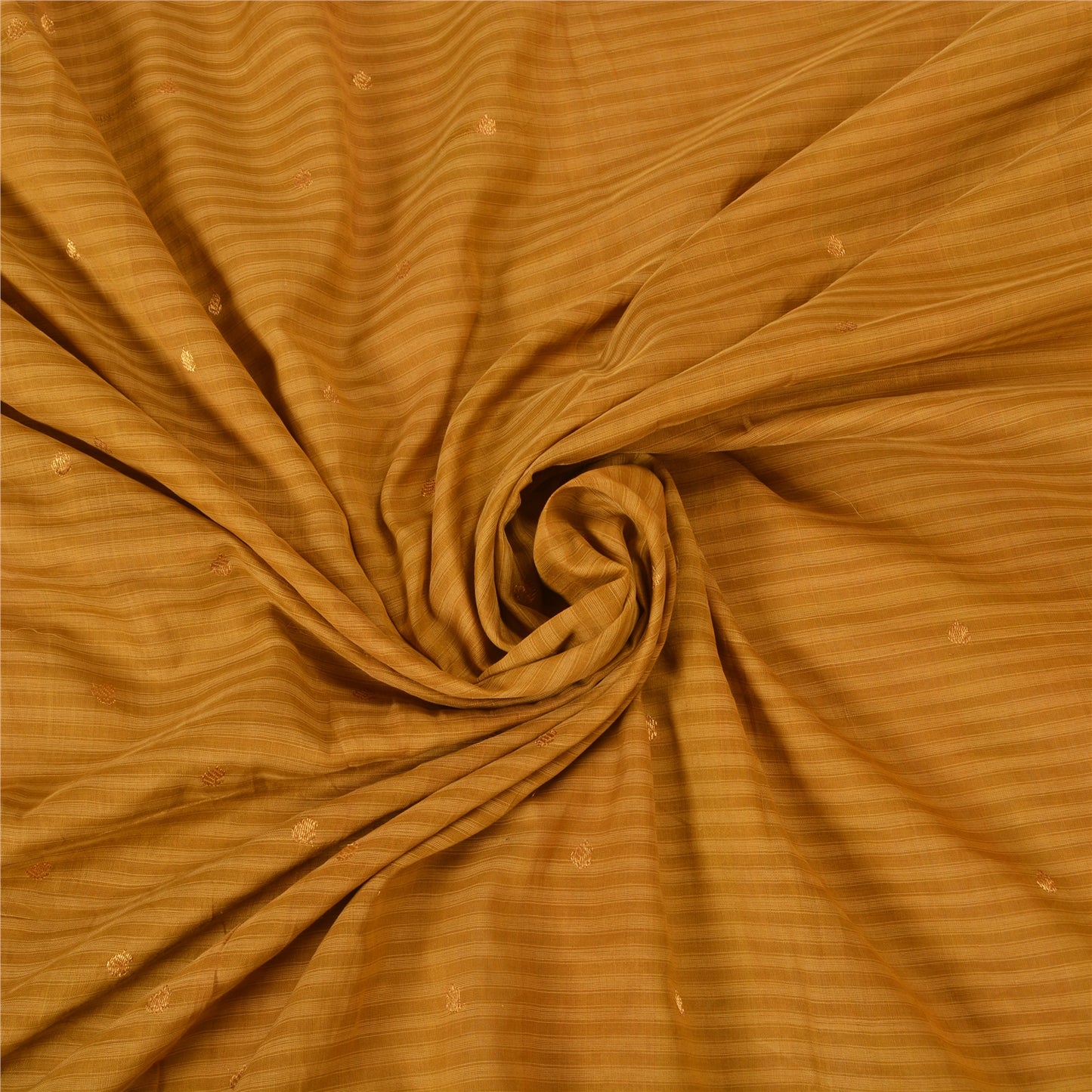 Sanskriti Vintage Mustard Indian Sarees Pure Cotton Woven Zari Sari Craft Sustainable Fabric