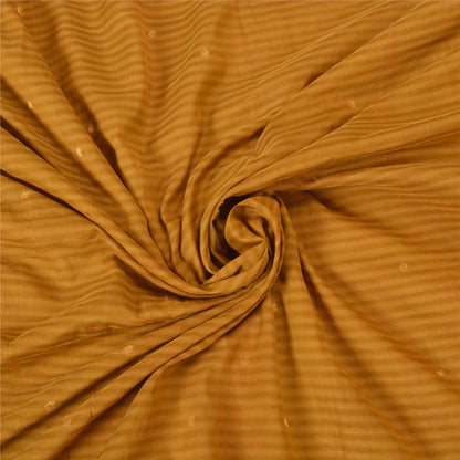 Sanskriti Vintage Mustard Indian Sarees Pure Cotton Woven Zari Sari Craft Sustainable Fabric