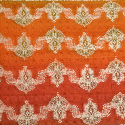 Санскритские винтажные шафрановые индийские сари из чистого шелка, тканые зари-сари, ремесленная устойчивая ткань