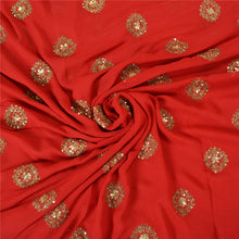 Load image into Gallery viewer, Sanskriti Vintage Red Bollywood Sarees Pure Georgette Silk Handmade Sari Fabric
