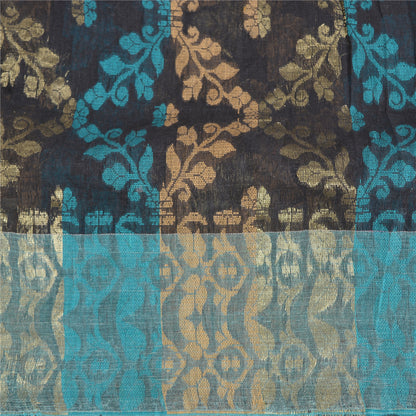 Sanskriti Vintage Black Sarees Pure Cotton Hand-Woven Premium Sari Craft Sustainable Fabric