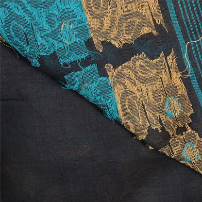 Sanskriti Vintage Black Sarees Pure Cotton Hand-Woven Premium Sari Craft Sustainable Fabric