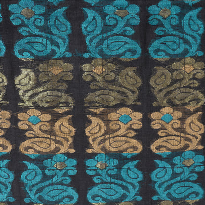 Sanskriti Vintage Black Sarees Pure Cotton Hand-Woven Premium Sari Craft Sustainable Fabric