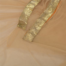 Load image into Gallery viewer, Sanskriti Vintage Peach Sarees Net Mesh Gota Work Premium Sari Craft Fabric
