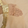 Санскритские винтажные персиковые сари из сетчатой ​​ткани Gota Work Premium Sari Craft Sustainable Fabric